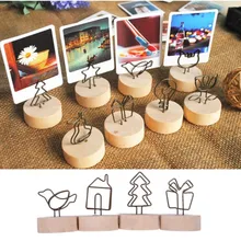 4CM Creative Round Wooden Photo Clip Memo Name font b Card b font Pendant font b