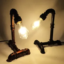 Ретро Утюг водопровод украшения регистрации свет E27 личности Винтаж промышленного ветер теплые Стиль настольная лампа для изучения Спальня