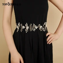 TOPQUEEN SH64 свадебные ленты с жемчугом свадебный пояс для невесты Свадебные аксессуары Жемчужная Нить цветы пояс