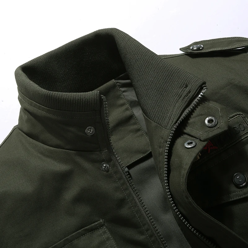 Big Size M~6XL autumn Military Tactical Jacket Men 100% Cotton Pilot Flight Cargo Coat male for win