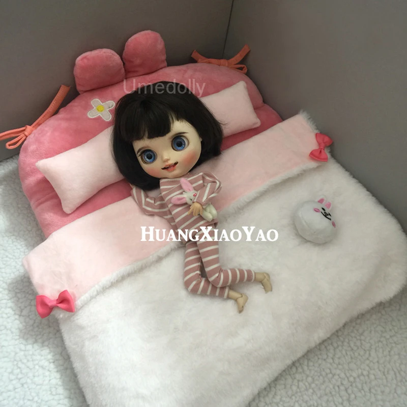 5 шт./компл. мультфильм 1/6 миниатюрный куклы для кукольного домика для Подушка Стёганое одеяло постельные принадлежности для Blyth, Барби, Licca, Pullip кукольная мебель игрушка