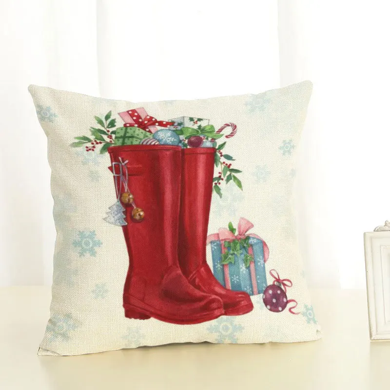GZTZMY45X45cm наволочка Рождество украшения для дома диван с Рождеством елка сани мяч Носок подарок сапоги льняная наволочка - Цвет: 20