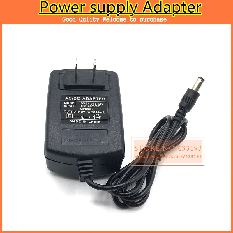 1 шт. 12V2A AC 100 V-240 V адаптер преобразователя DC 12V 2A 2000mA источник питания US Plug 5,5 мм x 2,1-2,5 мм для Светодиодный CCTV