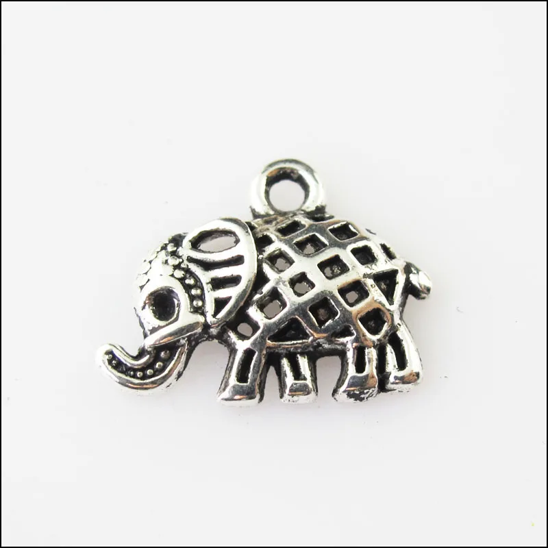 

New 12Pcs Tibetan Silver Tone Tiny Animal Elephant Charms Pendants 13.5x17.5mm