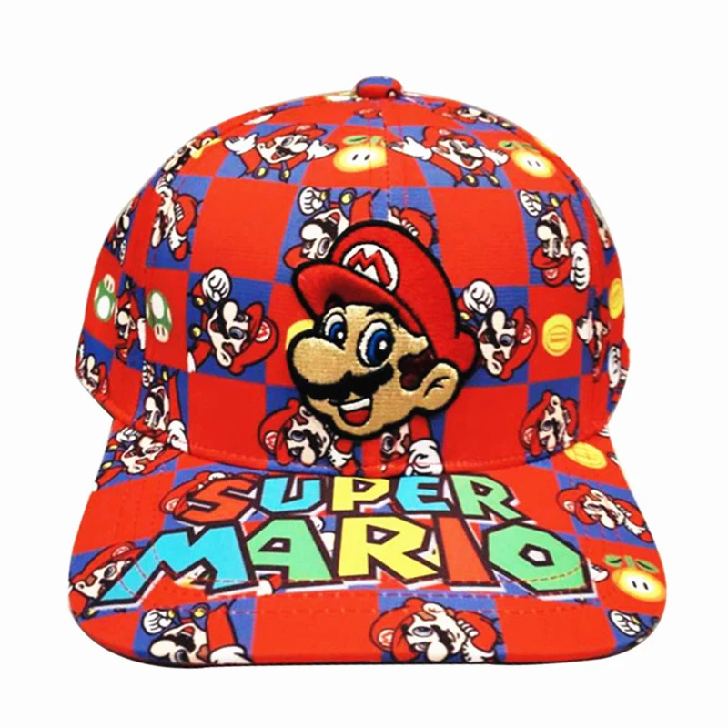 Игра Super Mario Bros хип-хоп кепка s для мужчин и женщин Модная хлопковая бейсболка шапка-бейсболка Дальнобойщик солнцезащитный козырек Регулируемая вышивка шляпы для гольфа