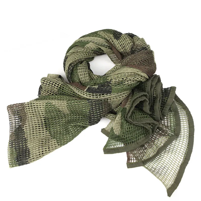 Военный Тактический шарф, армейский уличный Камуфляжный шарф для джунглей, снайперская вуаль, шарфы для страйкбола, охотничий шарф, сетчатая накидка, шаль - Цвет: Camo