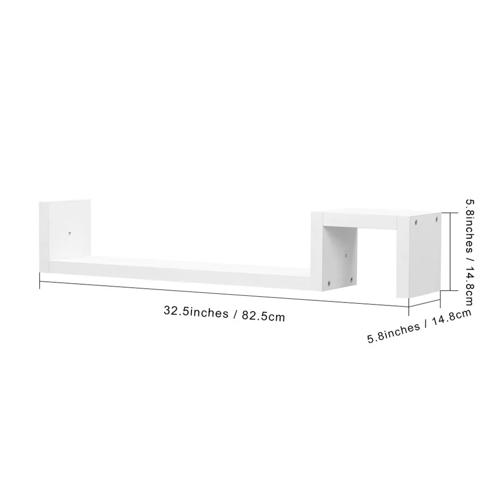 Finether HF - LEDGE - YD Modern S-shaped Floating Wall Mount Shelf Bookshelf Display Rack Ledge2