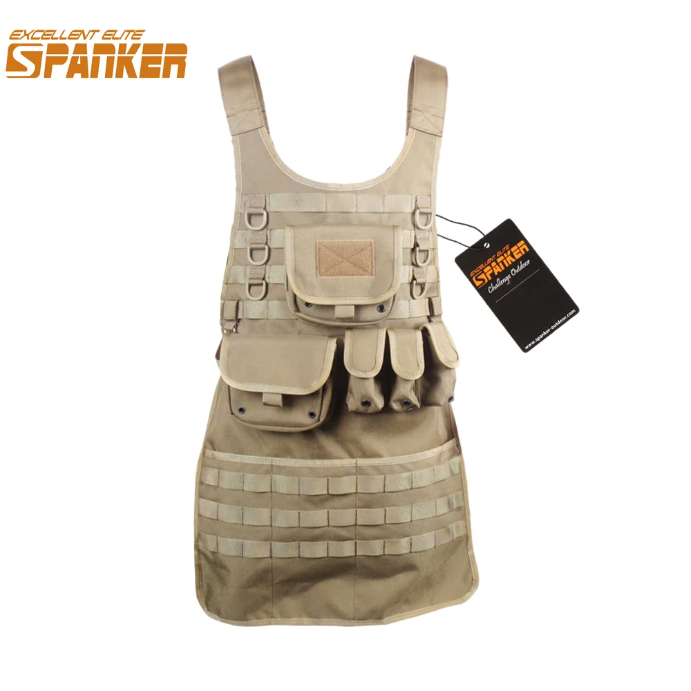 

EXCELLENT ELITE SPANKER Outdoor Nylon Tactical Maintenance Apron Vest Sets Camouflage Men Hunting Molle Maintenance Apron Suits