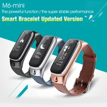 Мини M6 Спорт SmartBand OLED Bluetooth 4.0 Смарт Браслет часы наушники Sleep Monitor фитнес-трекер для IOS Android
