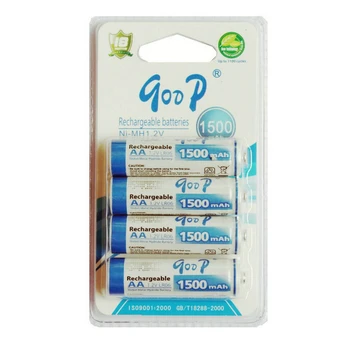 

4pcs/lot 14500 Ni-MH Battery 1.2V 1500mAh Rechargeable Bateria Recargable for Led Flashlight Torch
