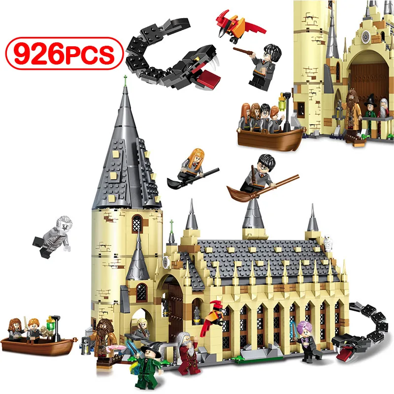 

926pcs Toys Harry Architecture Potter Hogwartsed School Castle Great Hall Building Blocks Brick Educational Gifts