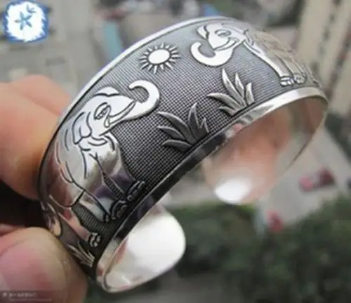 Free shipping &gt&gt10pc&gt&gt&gt&gtbeautiful fashion Tibetan Tibet Silver carved elephant Bangle Cuff Bracelet | Украшения и