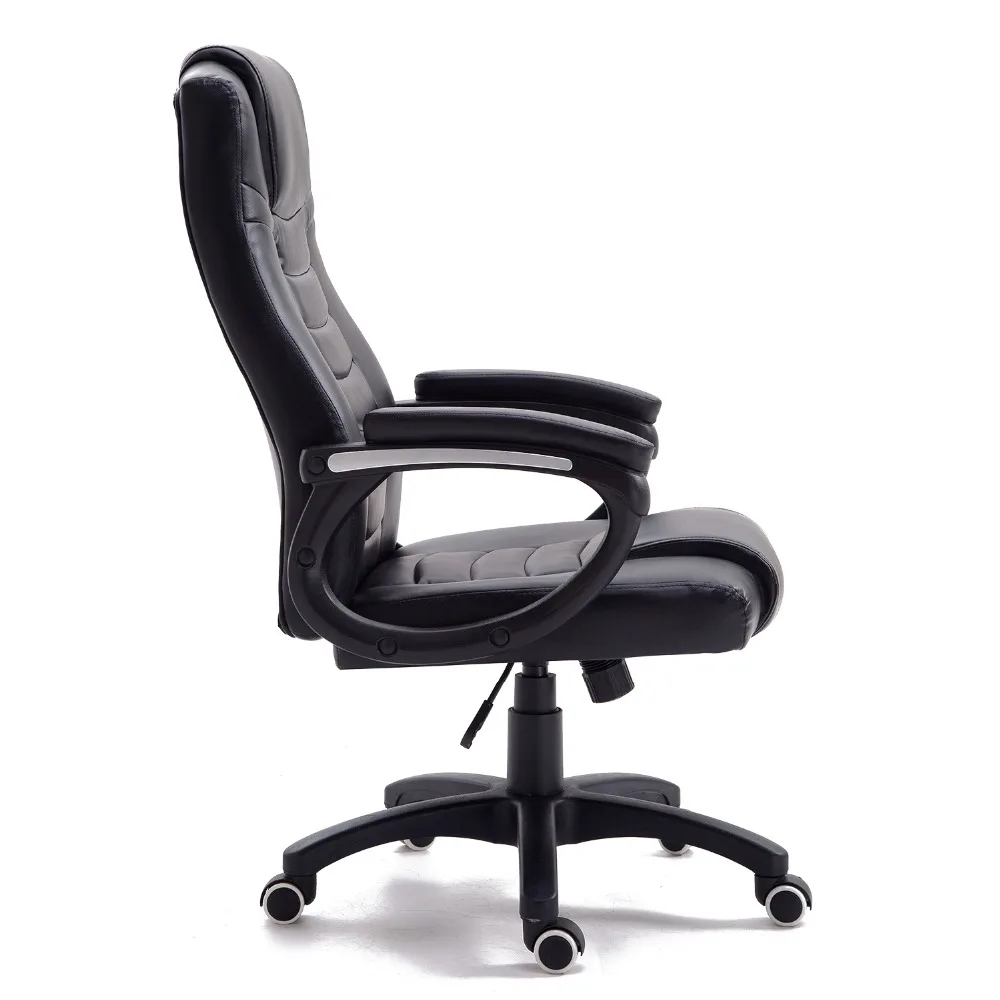 Samincom مريح عالية الظهر حجم كبير كرسي ألعاب الفيديو W51 x D52 x H110-120CM قطب بو الجلود الأسود كرسي مكتب