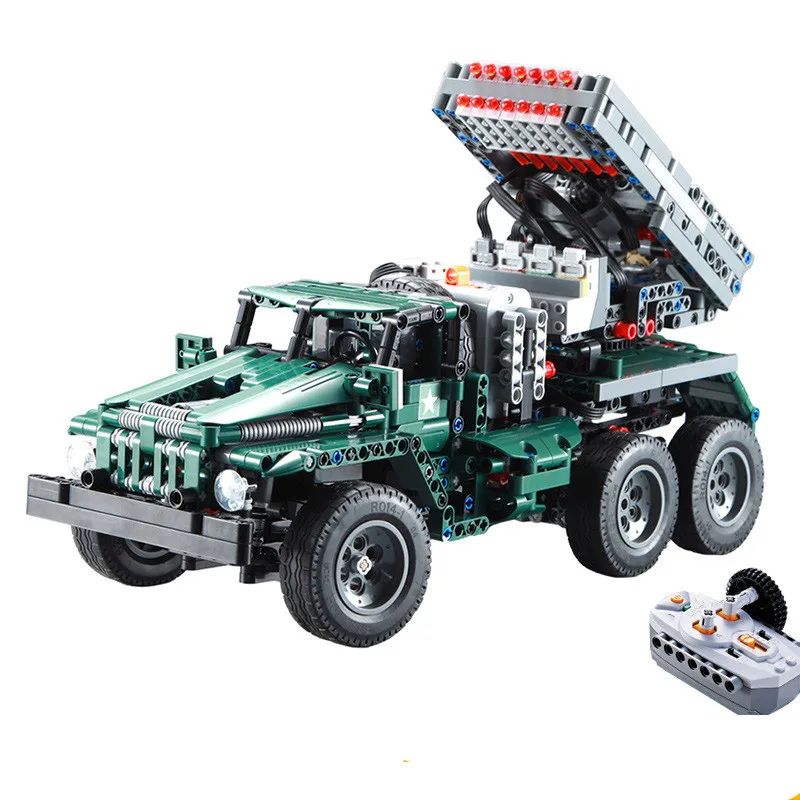 

1369Pcs Military Weapons The RC BM-21 Rocket Launcher Building Blocks Bricks Educational Toys For children Gifts brinquedo