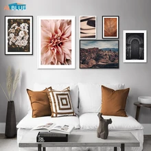 Flower Brown Leaves Door Canvas Poster Landscape Wall Art Posters And Print Desert Decorative Picture For Living Room Home Decor