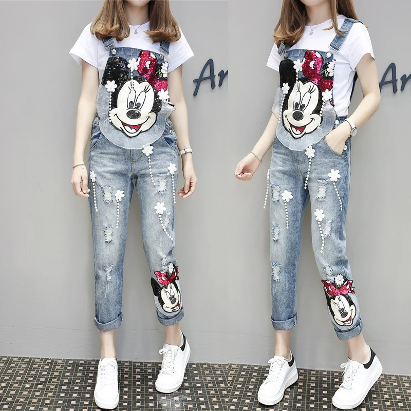 cartoon print jeans