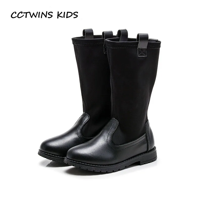 

CCTWINS KIDS 2018 Autumn Girl Genuine Leather Shoe CHildren Fashion Black Princess Knee High Boot Baby Girl Brand Boot H022