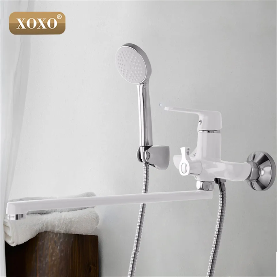 XOXO أنبوب مخرج حمام دش صنبور النحاس الجسم سطح رذاذ الطلاء الأخضر دش 20020R/20030GR/20010 W