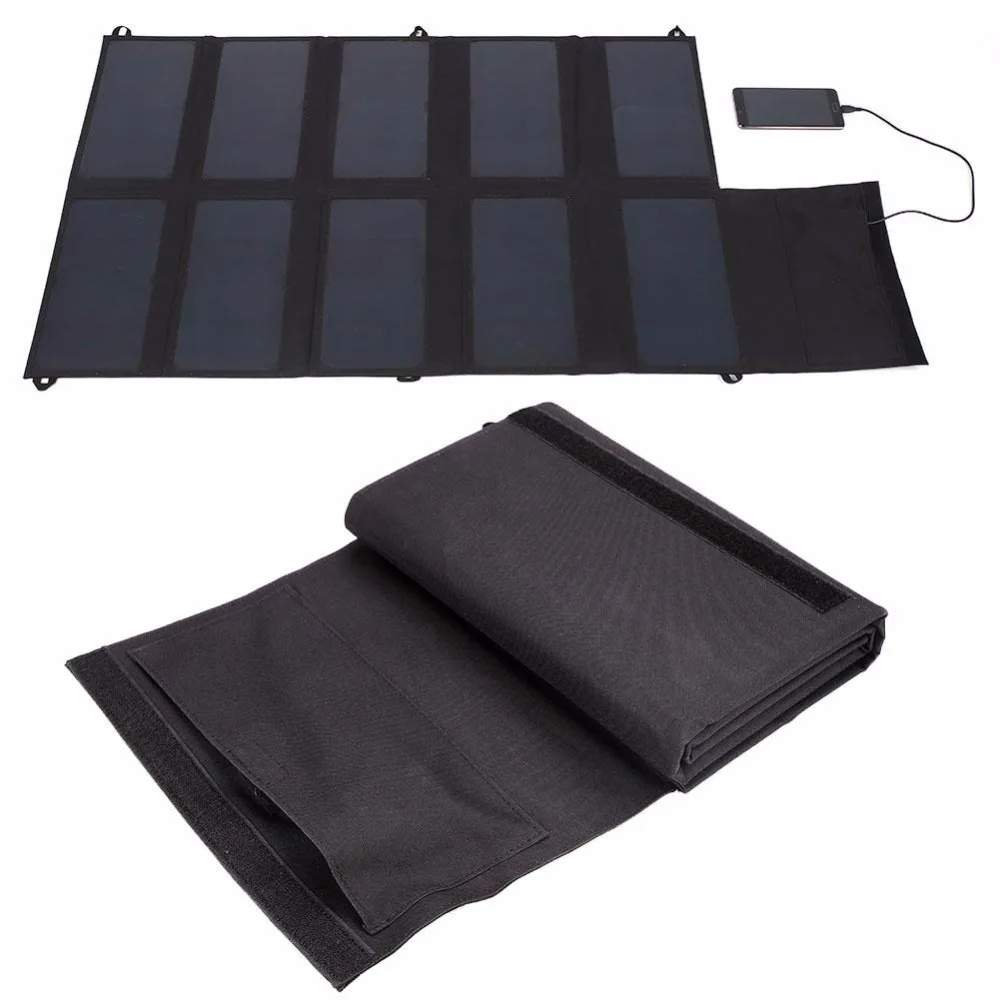 

5V/12V Foldable Portable Solar Panel Charger Dual Wild Solar Charger For Phones Outdoor Powerbank Travelling Power Supply Gift