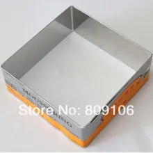 /розничная,, квадратный мусс кольцо муссовый торт формы из нержавеющей стали 14,4*5 см