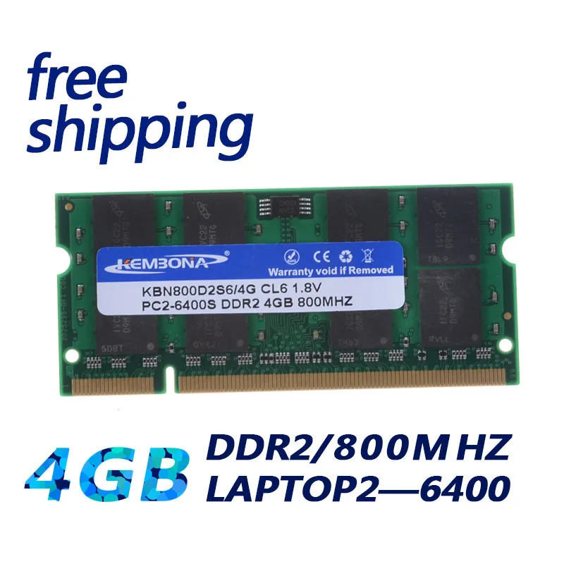 KEMBONA SODIMM Ноутбук DDR2 4GB 4G 800MHZ PC2-6400 ram память ноутбук 200PIN модуль