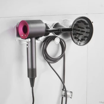 

Hairdryer Holder Wall Mounted Storgae Rack Bathroom Shelf For Dyson Supersonic Hair Dryer l29k