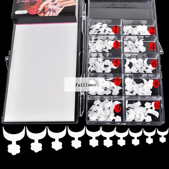 1000pcs/Lot White French False Acrylic Nail Art Tips Form Guide UV Gel Decoration Design | Красота и здоровье
