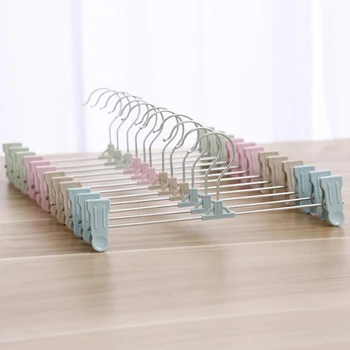 

MultiFunctional Trousers Clip Skirt Pants Hanger Rack With Clips Clothes Pegs Storage Save Space 10pcs