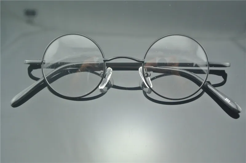 Винтажные круглые черные маленькие пружинные петли Джон Леннон металлические оправы для очков полная оправа Очки для близорукости-125-250-300