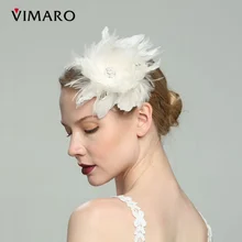 

VIMARO Elegant White Flower Wedding Fascinator Party Hair Accessories For Women Hair Jewelry Gift Headpiece Church