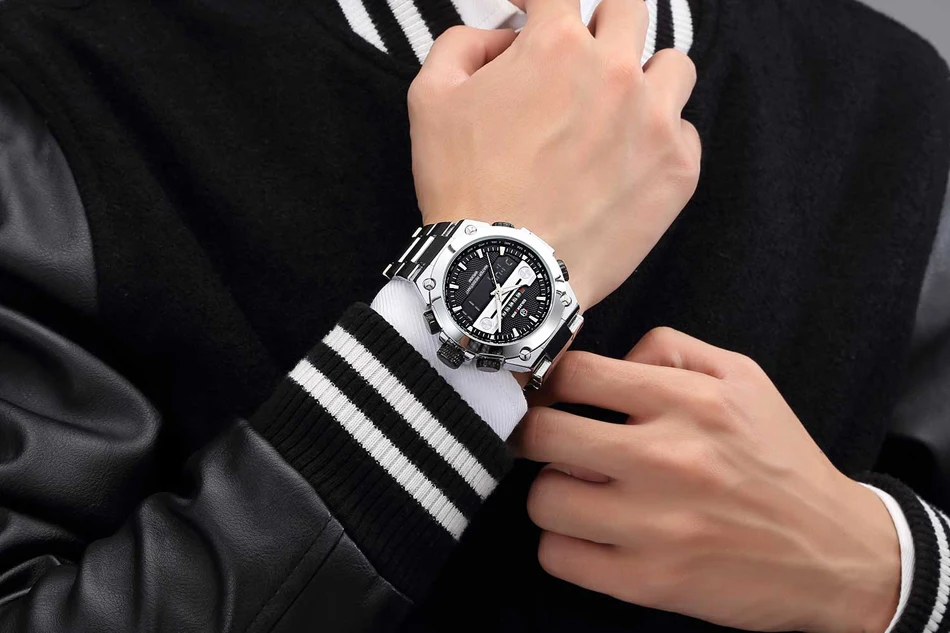Золотые часы Relogio Masculino мужские часы полностью стальные Аналоговые модные популярные мужские часы Роскошные брендовые кварцевые наручные часы