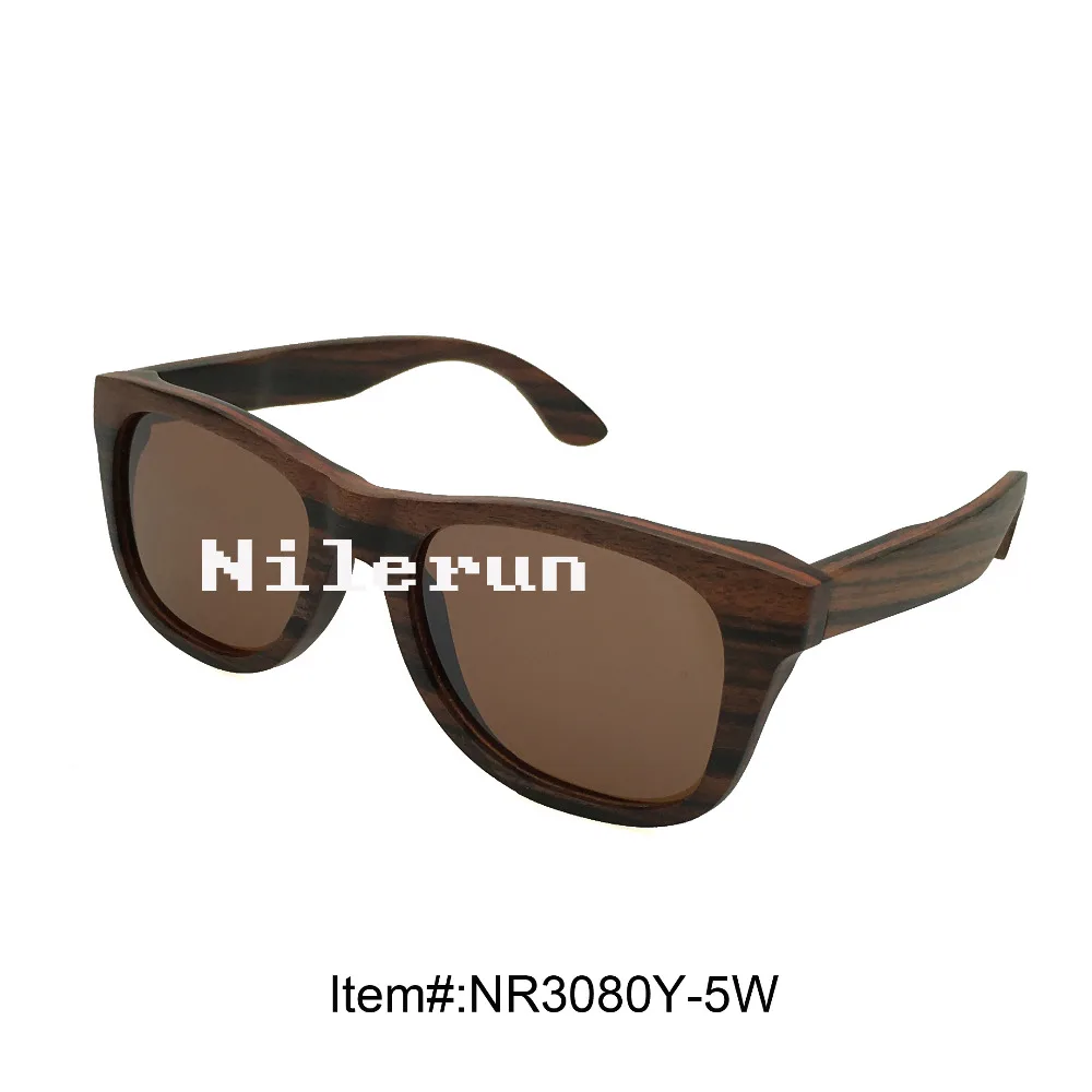 

real ebony wood frame sunglasses with brown polarizing lens
