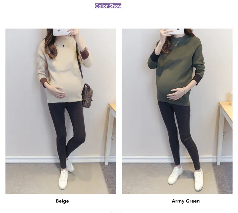 Теплый вязаный свитер для отдыха; Одежда для беременных; 2 цвета; Повседневный свитер с длинными рукавами для беременных женщин; пуловер