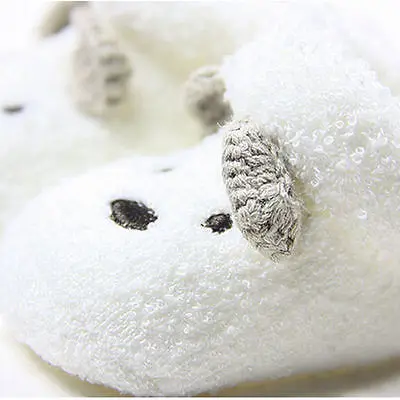 Зимняя теплая детская обувь для новорожденных унисекс обувь для маленьких мальчиков и девочек мягкая плюшевая теплая детская обувь с милым медведем