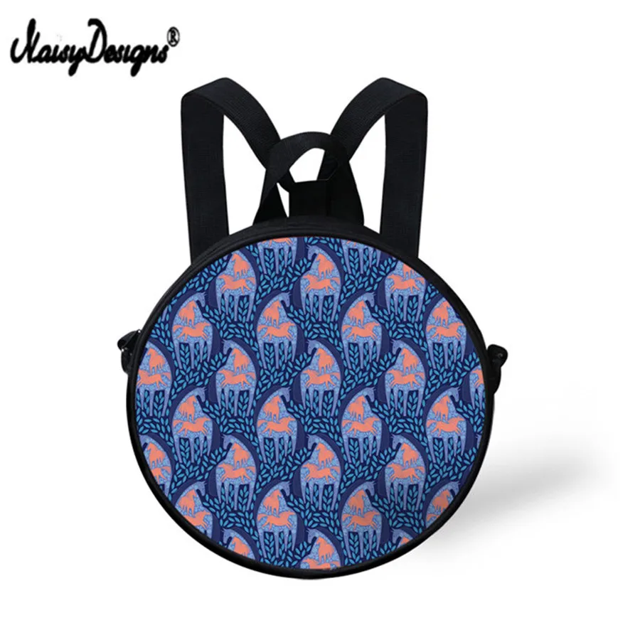 Noisydesigns новые круглые сумка для женщин девушка милый рюкзак в форме единорога школьный мультфильм большой назад Прямая - Цвет: LMF1855I
