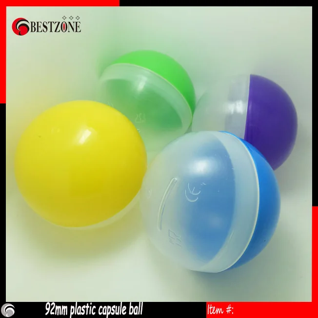 10 шт 92 мм полный PP с большим отверстием полупрозрачные и полуцветные пластиковые шарики игрушки капсулы для торгового автомата