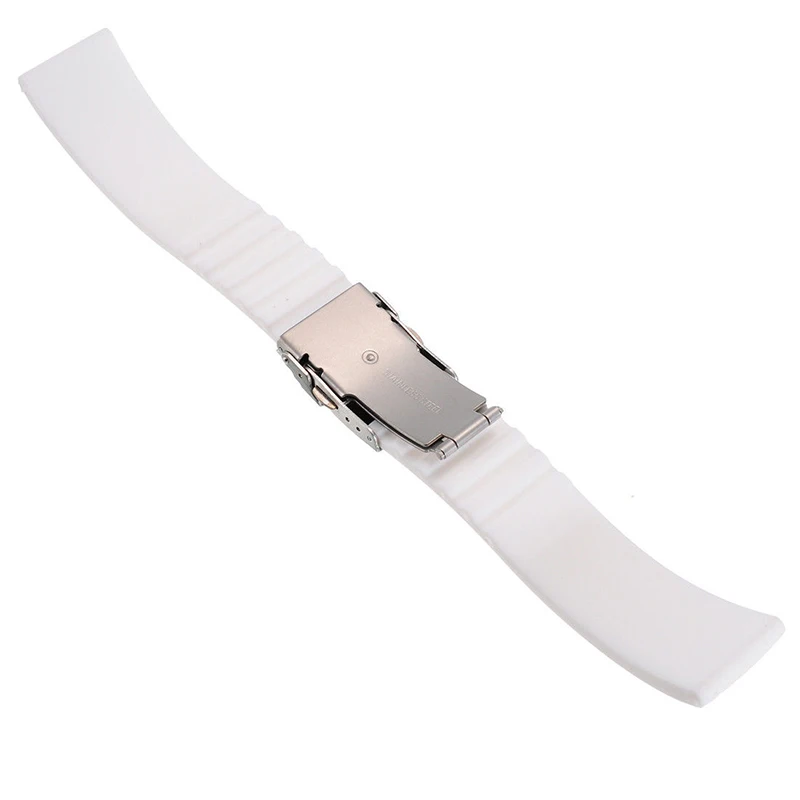20mm 22mm reloj hombre Silicone Rubber Watch Strap Deployment Buckle Waterproof Band Sport Wrist Sweatband Watch Straps Band