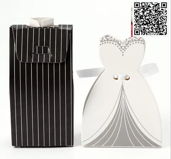 

100Pcs/lot Wedding Suit European Candy Boxes Striped candy box creative Candy Box With Ribbons Wedding Decoration Gift Box