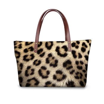 

Animal Fur 3D Leopard Printed Women Handbags High Quality Tote Cross Body Bag for Female Large Top-handle Beach Bags