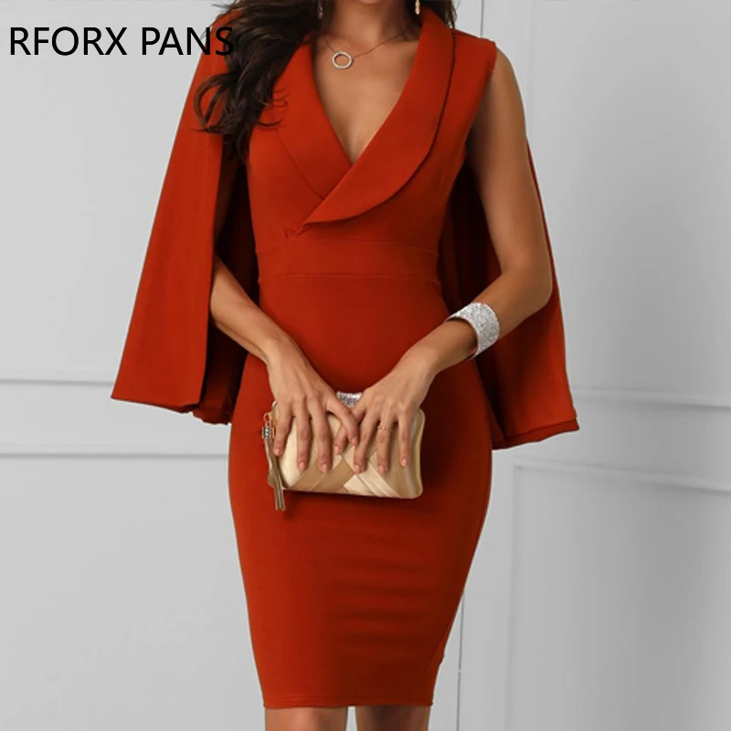 

Surplice Front Cape Design Bodycon Dress