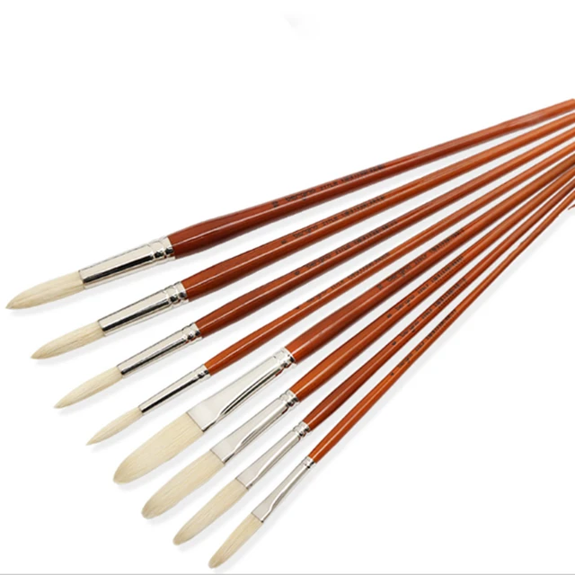 High Quality Super Long Stroke Bristle Oil Paint Brush Acrylic Painting