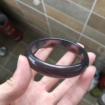 

Brazil natural gray purple pure chalcedony bracelet female jewelry emperor purple jade bracelet cb01#