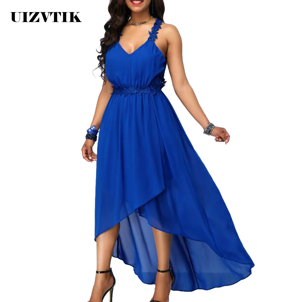 

Bandage Summer Dress Women 2019 Casual Plus Size Slim Chiffon Lace Maxi Dresses Elegant Sexy Backless V Neck Long Party Dress