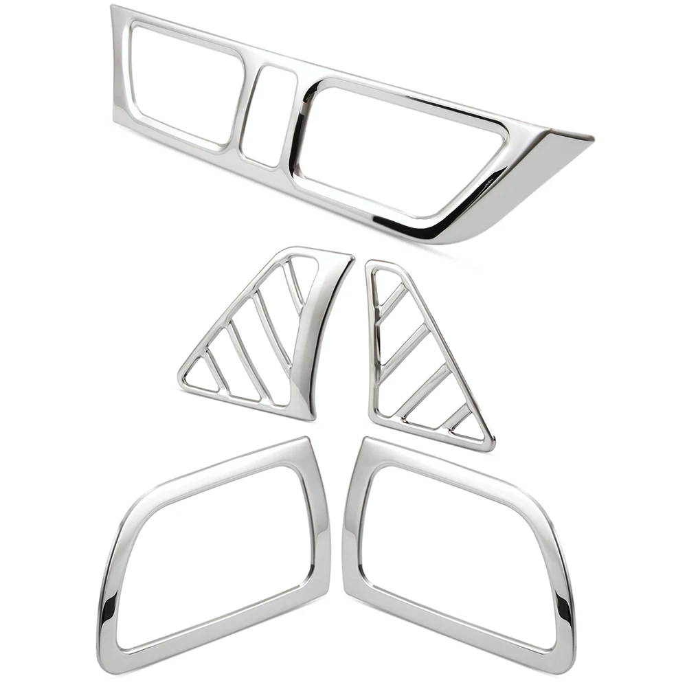2 Pièces Décorations Sortie D'Air Voiture - Autocollant Grille Ventilation Noir+Argent (100x35 Mm)