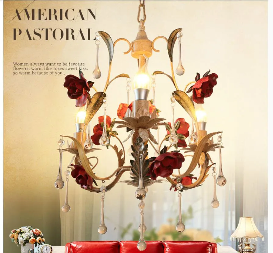 Free Shipping D35cm Floral Pendant Lamp Living Room Rose Decora Lamps