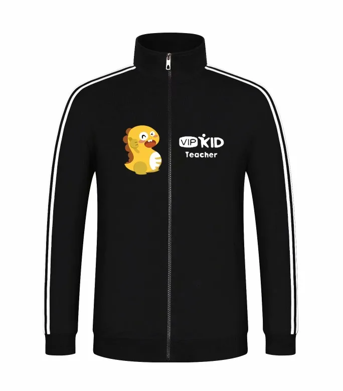 

Autumn Spring Vipkid Teacher Dino Hoodies Sweatshirts For Men Or Women Black Color