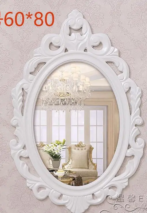 Встроенное зеркало, настенные декоративные зеркала, рамка из смолы, зеркало для ванной комнаты, скидка - Цвет: white 60x80cm