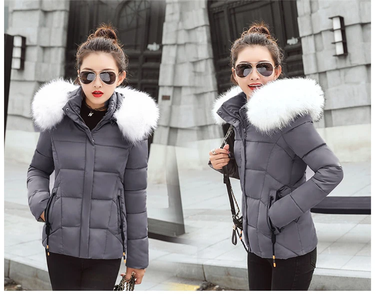 Женская зимняя куртка с капюшоном размера плюс 3XL с меховым воротником, теплая Толстая парка с хлопковой подкладкой, модное женское пальто