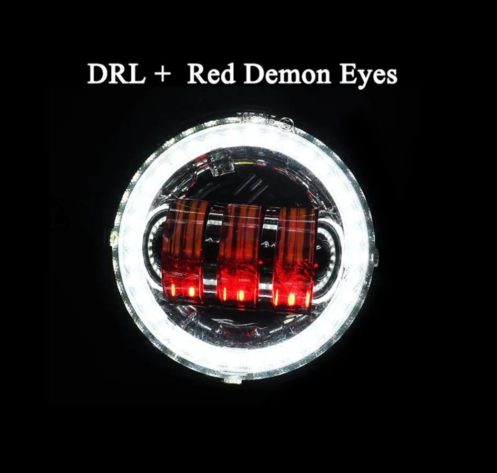  Marloo Led Fog Light 4 1/2 4.5 Inch White DRL Amber Turn Signal Halo Auxiliary Lamp For Motorcycles - 32918598352