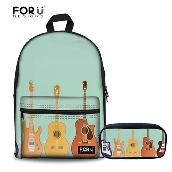 

FORUDESIGNS School Backpack for Girls Guitar Printing School Bags Teenage Backpacks Students Satchel Schoolbag Rucksack Mochila